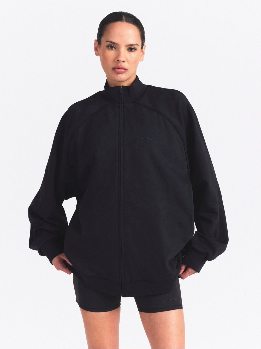 Skims x Nike matte tricot oversized track jacket